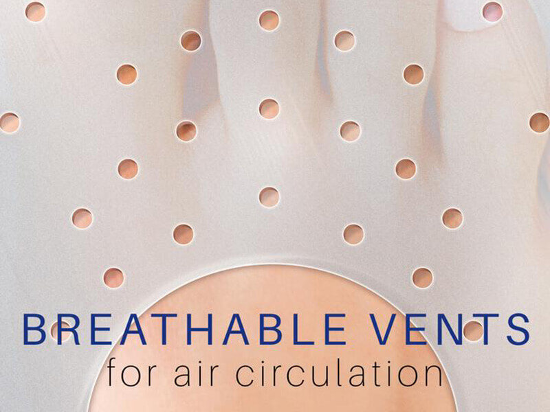 Gelsokken met ventilatiegaatjes